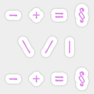 Pink Typewriter Symbols Sticker